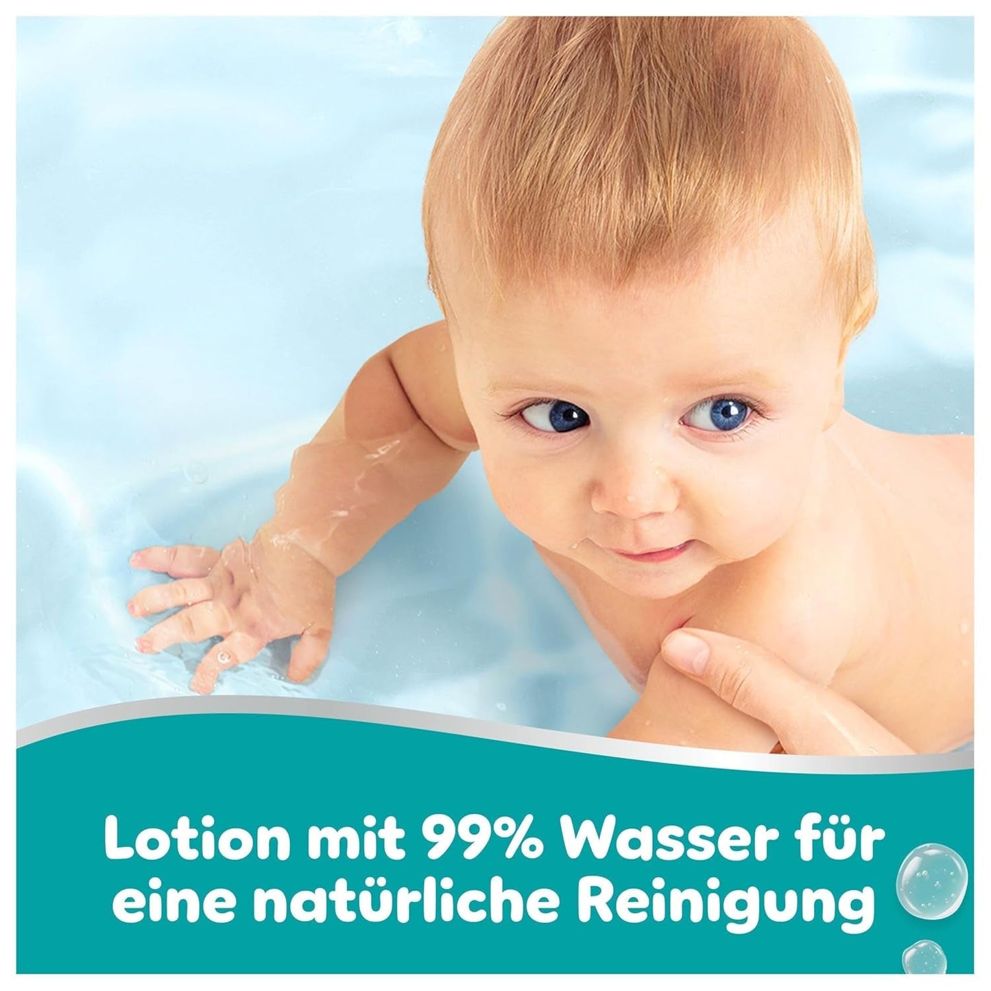 Chusteczki dla niemowląt Pampers 99% Water, 12 opakowań po 60 chusteczek = 720 chusteczek dla niemowląt, lekki balsam 99% wody