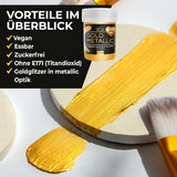 He-Ju Metallic Gold Płynny barwnik spożywczy 25ml, jadalny brokat do napojów i żywności (metaliczne złoto, 25ml)