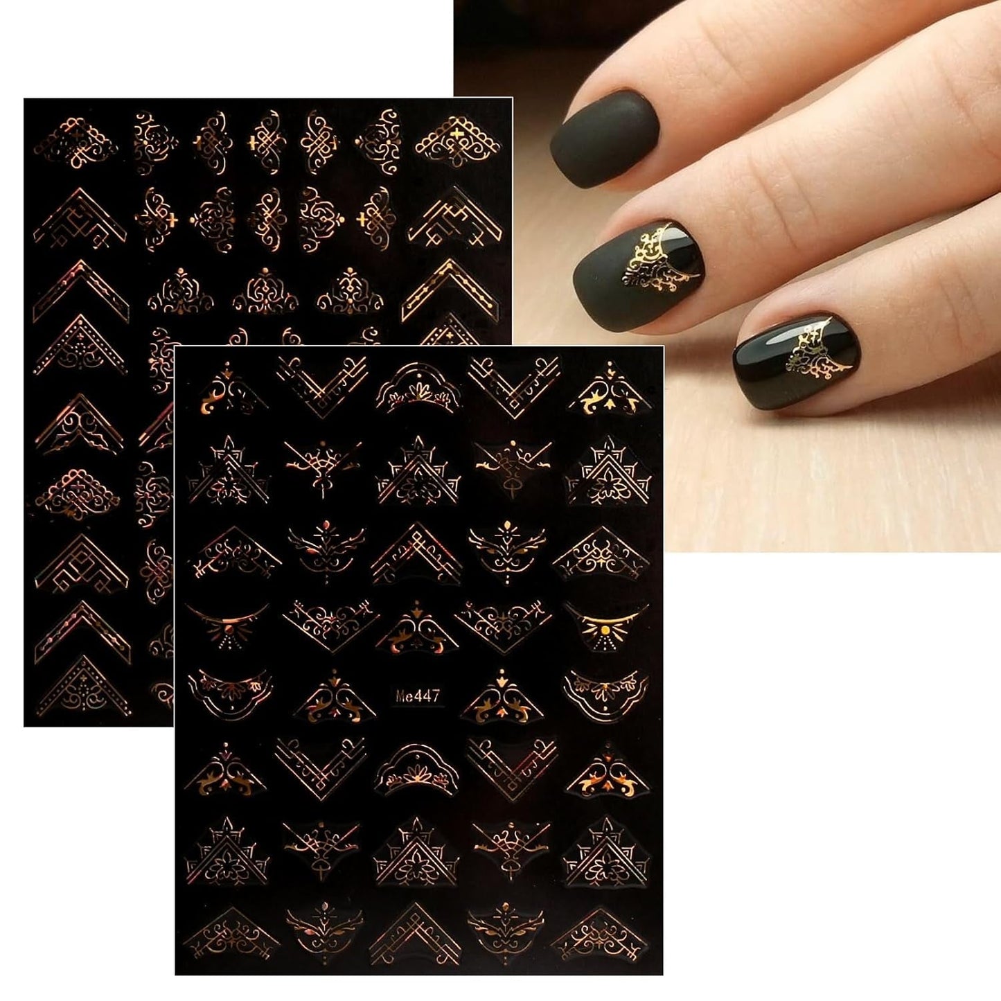 JMEOWIO Nagelsticker Frühling Blume 12 Blatt Nail Art Naklejka Selbstklebend Nagelaufkleber Sommer Blumen Gold Dekoration Nageldesign Zubehör