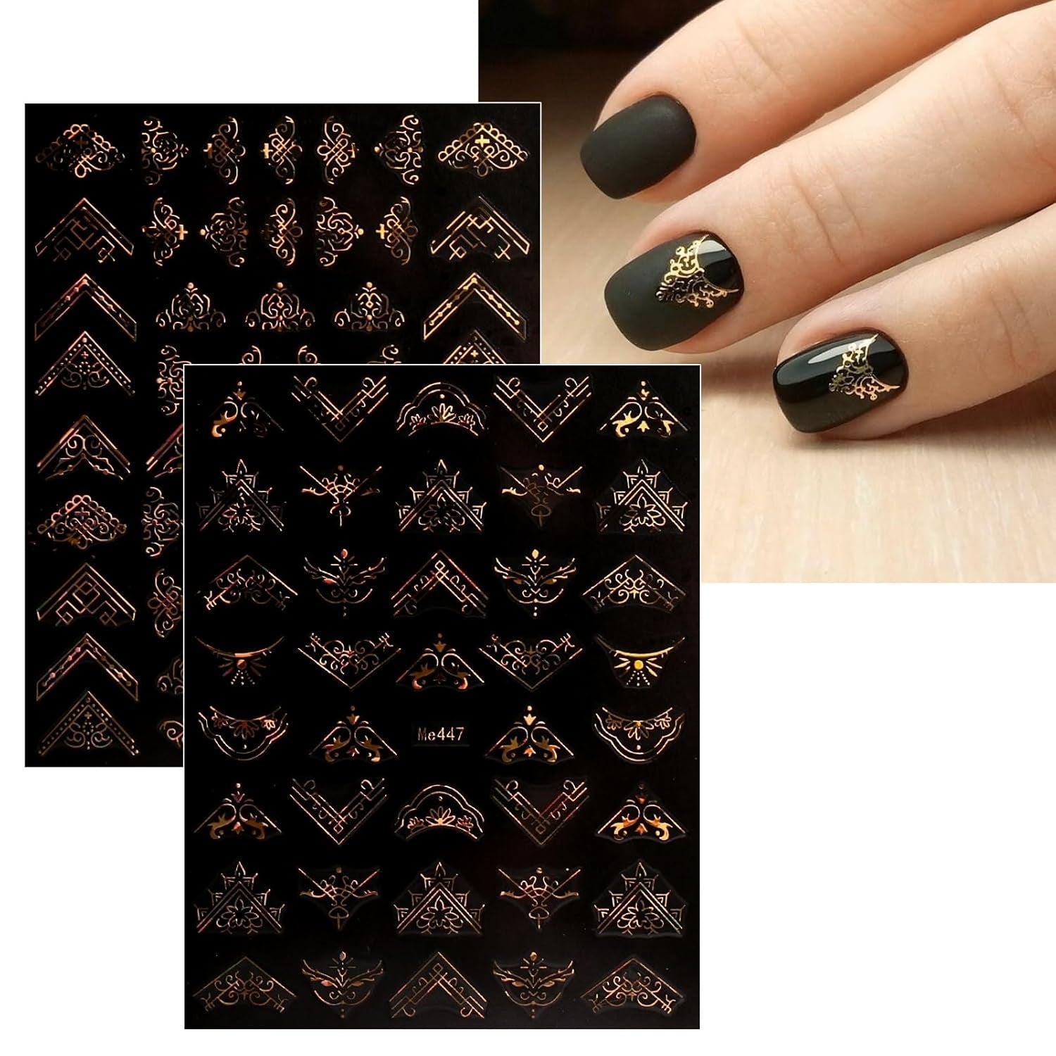 JMEOWIO Nagelsticker Frühling Blume 12 Blatt Nail Art Naklejka Selbstklebend Nagelaufkleber Sommer Blumen Gold Dekoration Nageldesign Zubehör