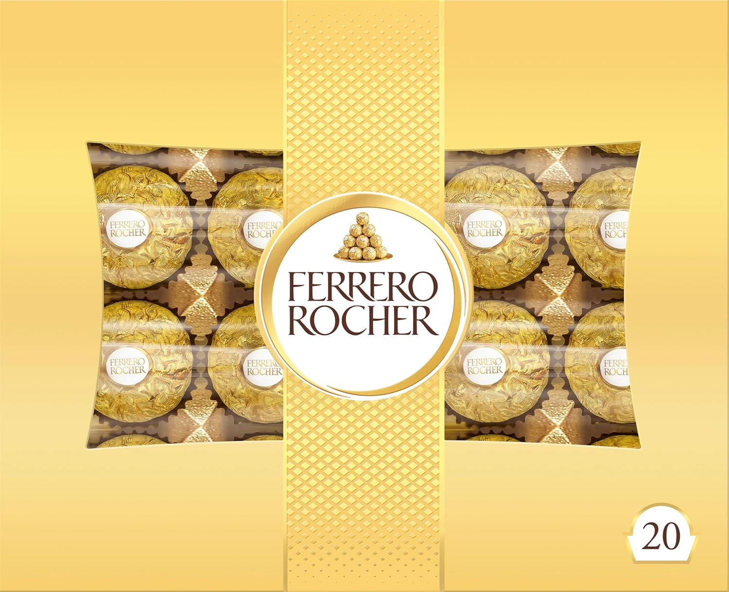 Ferrero Rocher - Chrupiące i kremowe praliny specjalne z orzechów laskowych - Prezent na Walentynki dla niego i dla niej - 16 opakowań po 4 pojedyncze praliny