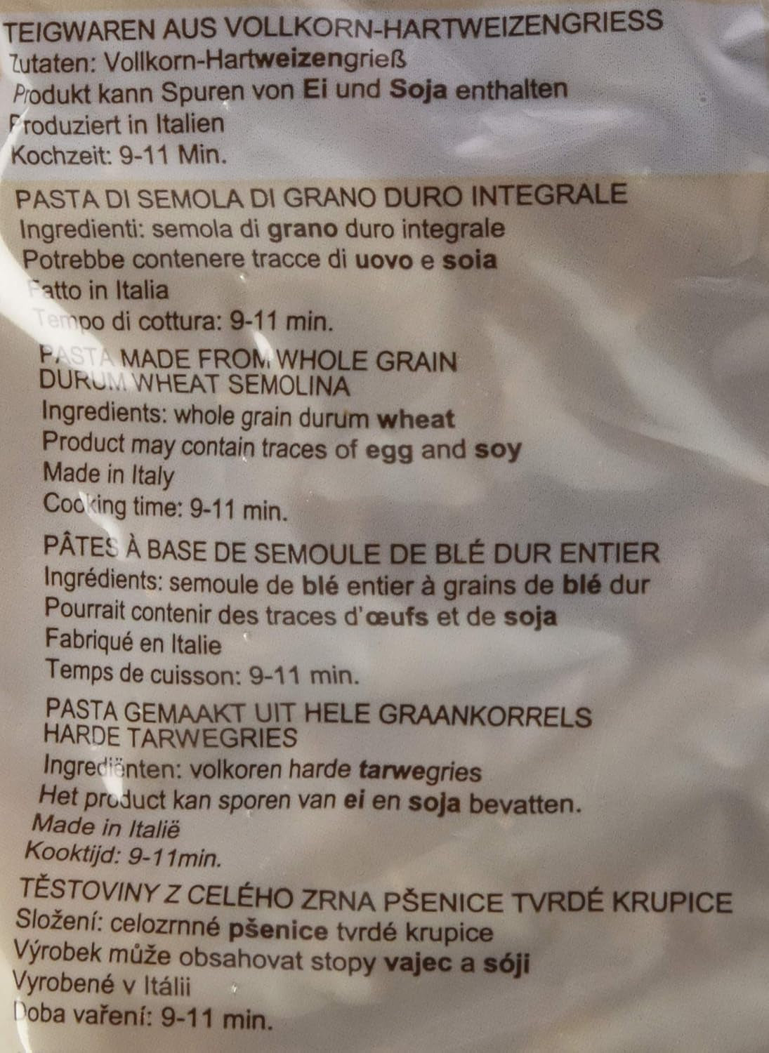Makaron razowy, spirale, opakowanie 10 szt. (10 x 500 g)
