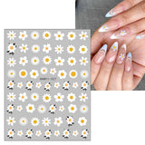 JMEOWIO Nagelsticker Frühlings Blume 9 Blatt Nail Art Naklejka Selbstklebend Nagelaufkleber Bunte Sommer Blumen Dekoration Nageldesign Zubehör