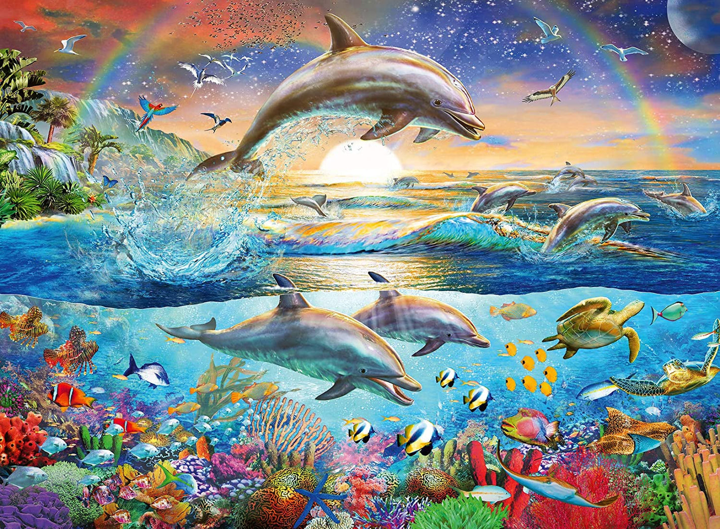 Puzzle dla dzieci Ravensburger - 12895 Dolphin Paradise - Puzzle dla dzieci powyżej 9 lat, zawierające 300 elementów w formacie XXL Puzzle Naty Shop Domyślny tytuł
