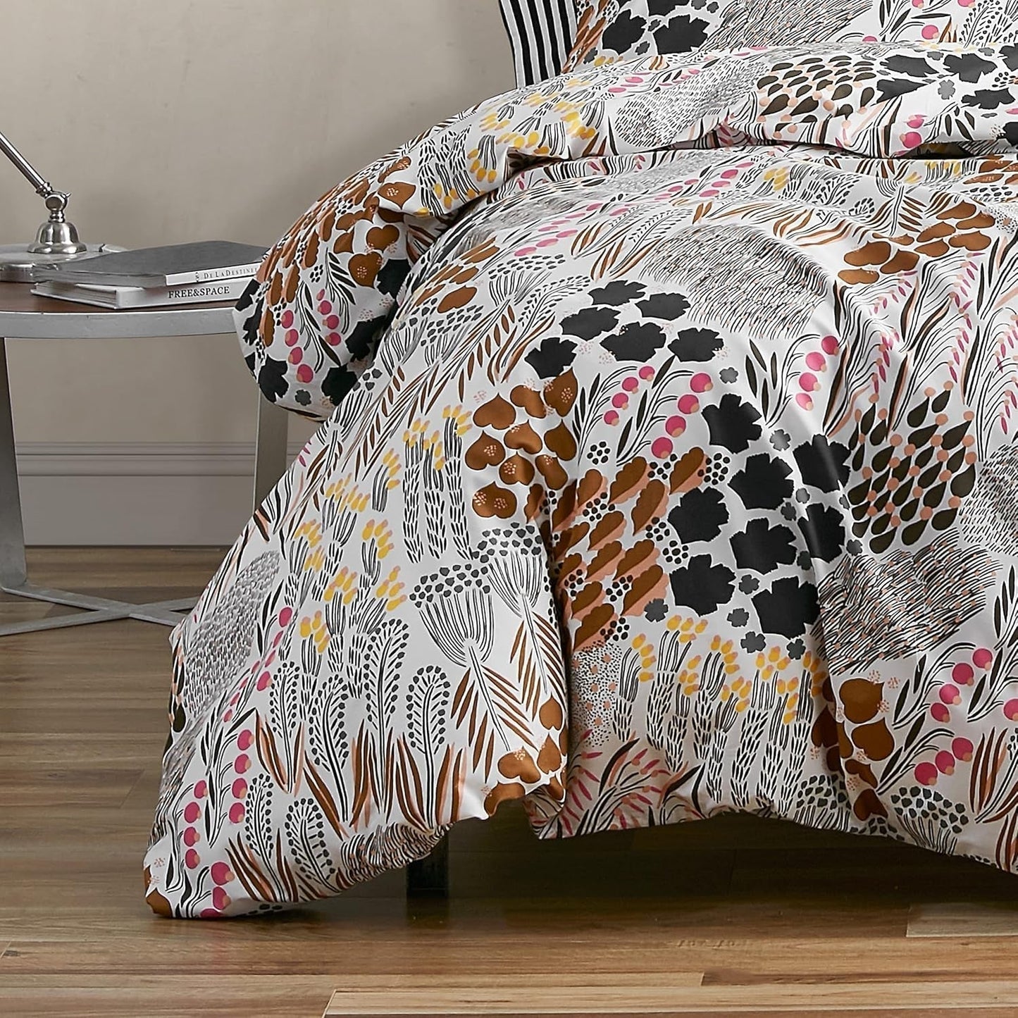 Zestaw pościeli MARIMEKKO Queen, pościel z bawełny perkalowej z pasującymi poszewkami na poduszki, całoroczny wystrój domu (Pieni Letto, wielokolorowy, łóżko typu queen-size) Naty Shop Kołdry i kołdry