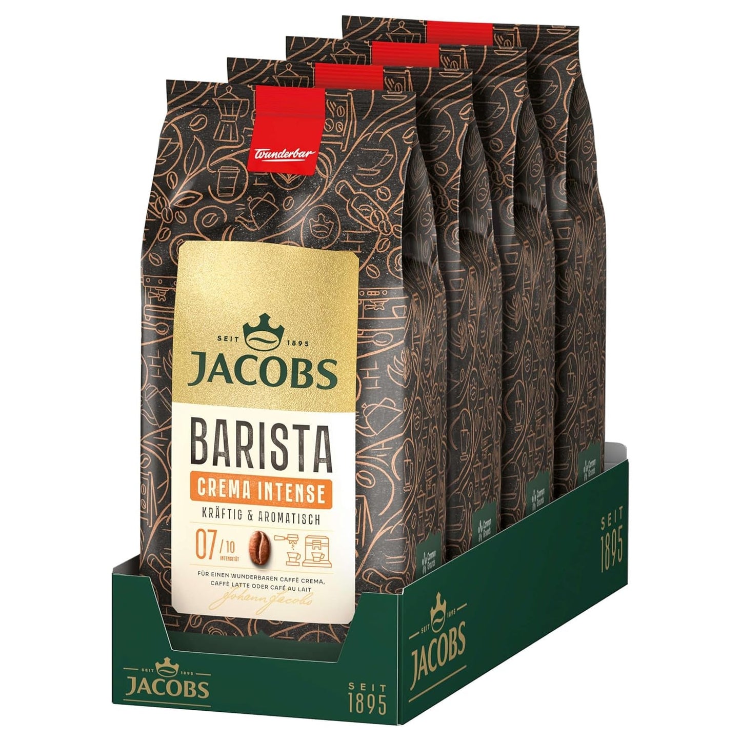 Kawa pełnoziarnista JACOBS Barista Editions Crema Intense (4 x 1 kg)