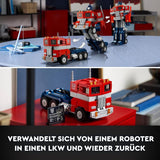 Zestaw LEGO 10302 Icons Optimus Prime, figurka robota 2 w 1 i model ciężarówki, zabawkowy model transformatora dla dorosłych, prezent urodzinowy lub świąteczny dla mężczyzn, kobiet, dla niej i dla niego Zestawy do budowania Besuche den LEGO-Store