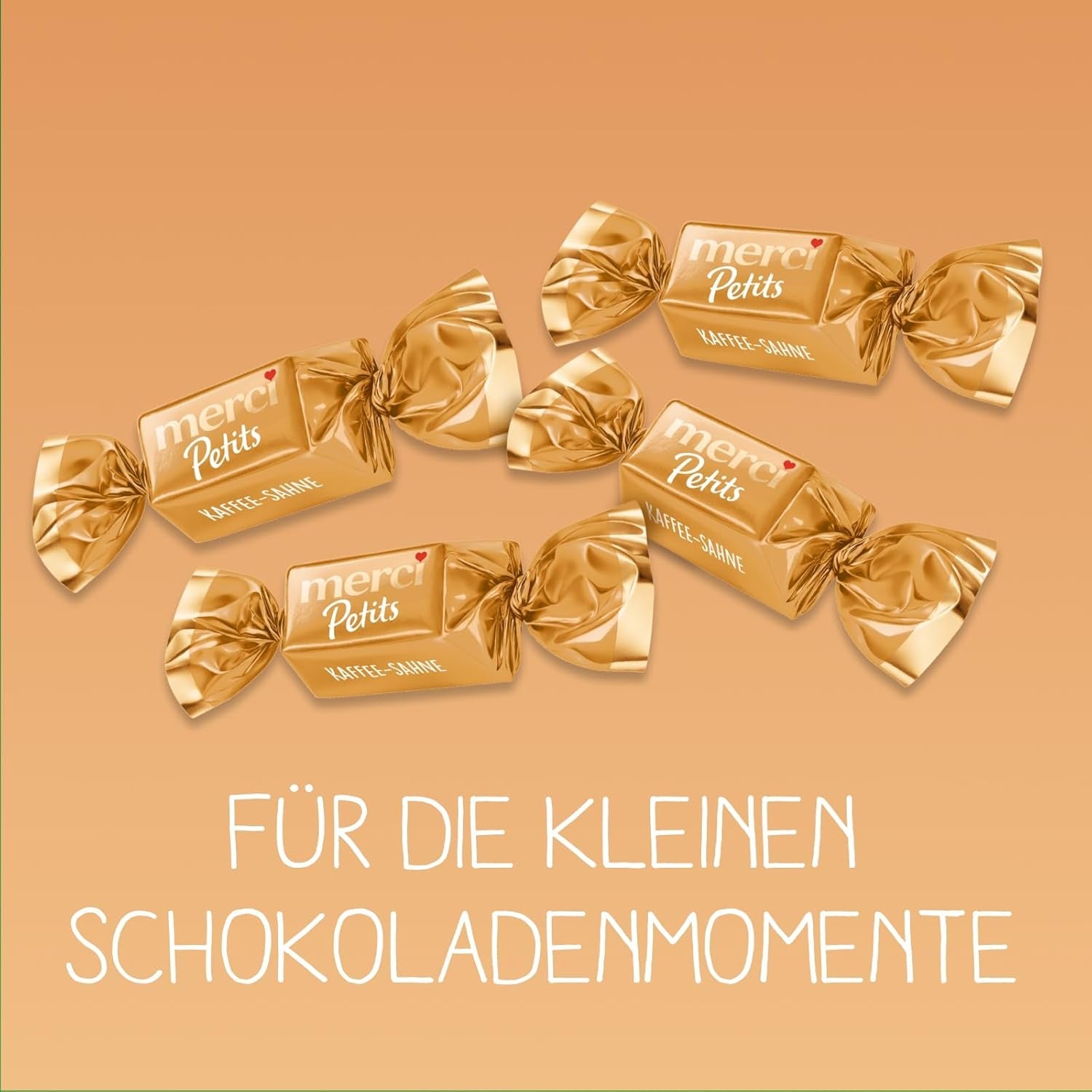 Krem kawowy Merci Petits - 12 x 125 g - Małe praliny z białej czekolady na delikatnej czekoladzie z kremem kawowym - Praliny czekoladowe pakowane pojedynczo