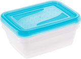 Zestaw 3 słoików do przechowywania żywności Kekeeper, 3 x 1,25 l, 20,5 x 15,5 x 6,5 cm, Fredo Fresh, przezroczysty niebieski Pudełka do przechowywania żywności Naty Shop