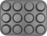 Pure Roq Muffinform Für 12 Muffins, Aluminium, Schwarz Formy i blachy do pieczenia Naty Shop