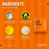 GYADA COSMETICS, maska do włosów z lekkiego i rewitalizującego materiału, nadaje połysk i miękkość, działanie odżywcze i naprawcze, z czepkiem termicznym, na bazie oleju kokosowego i awokado, maska do włosów Naty Shop 60 ml