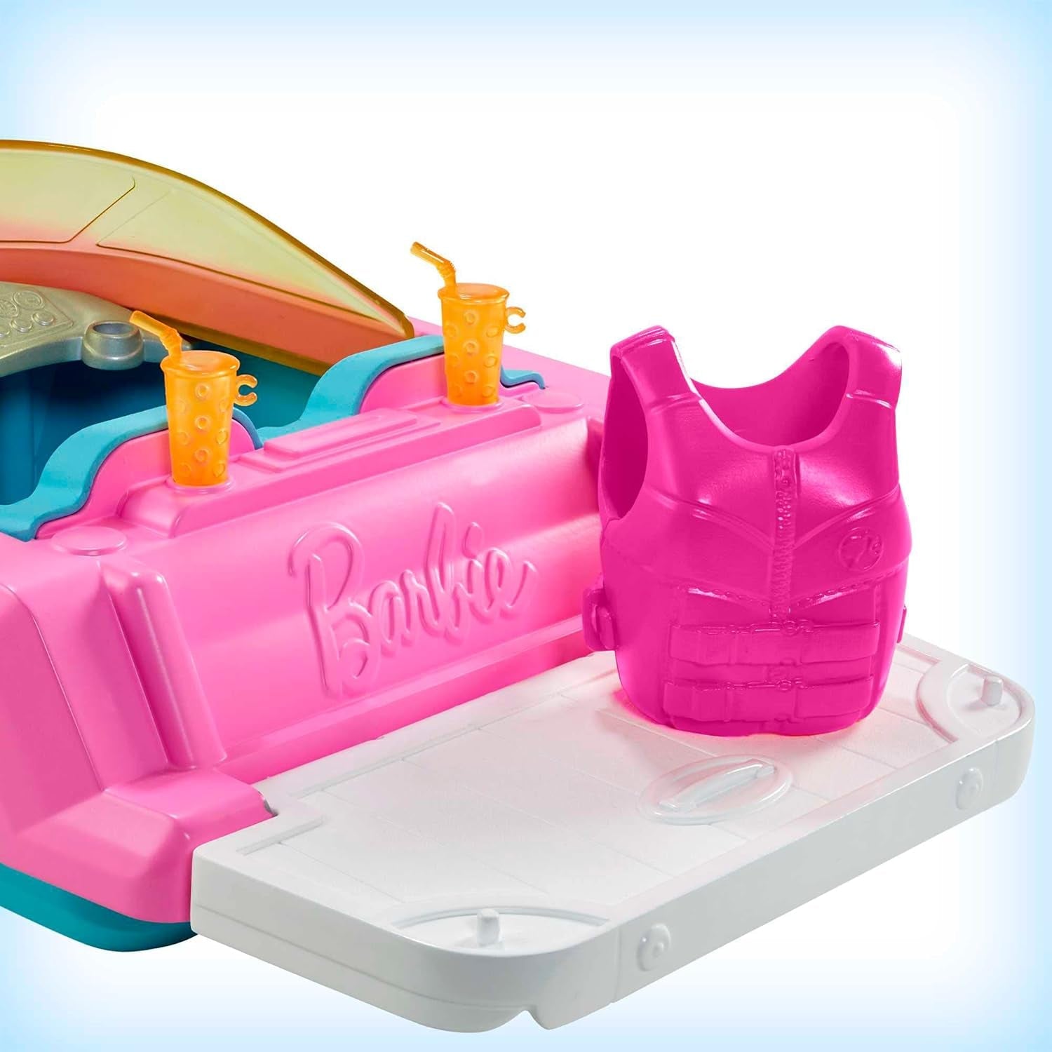 Zestaw łodzi motorowej Barbie, lalka Barbie z blond włosami, różowa kamizelka ratunkowa, łódka, szczeniak, akcesoria, prezenty dla 3+, lalki Grg30 Naty Shop