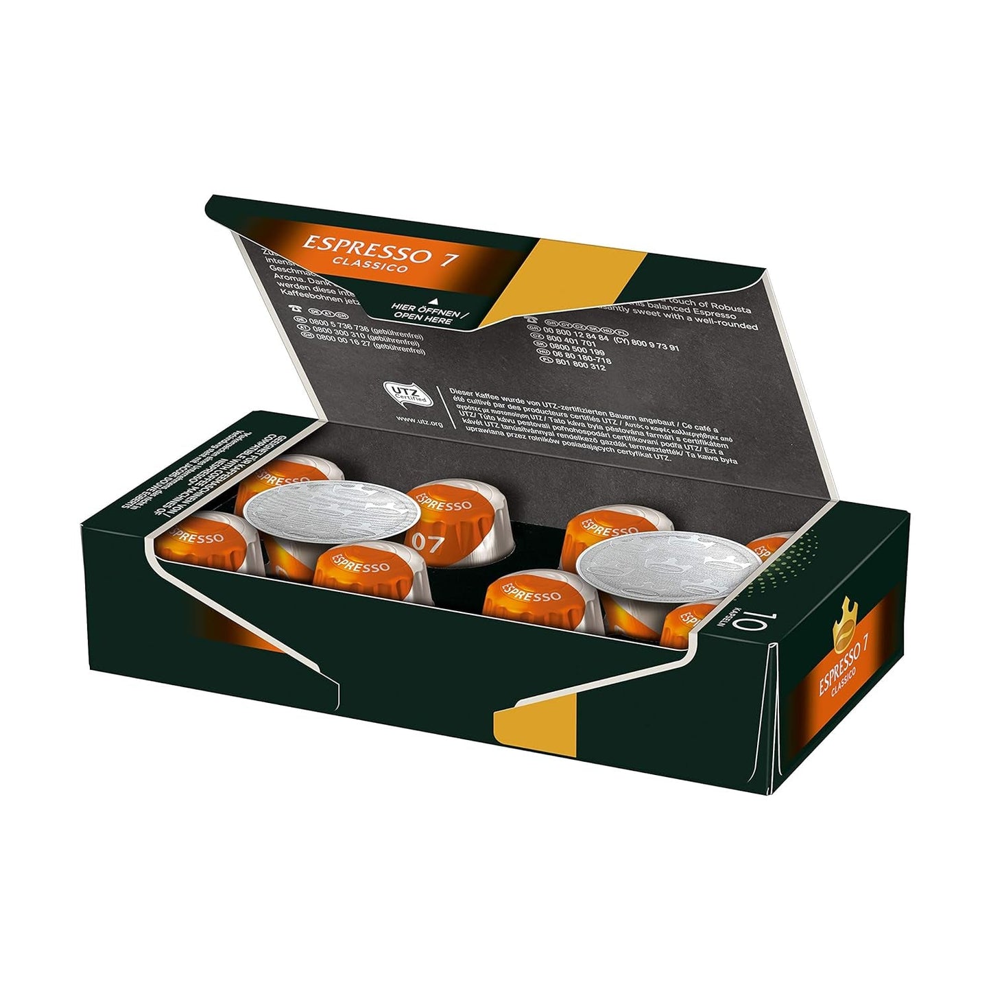 Kaffeekapseln Lungo Classico, Intensität 6 von 12, 20 kompatybilna z Nespresso®* Kapseln, 10 x 20 i Kapseln Espresso Classico, Intensität 7,100 kompatybilna z Nespresso®* Kaffeekapseln, 10x10 Getränke