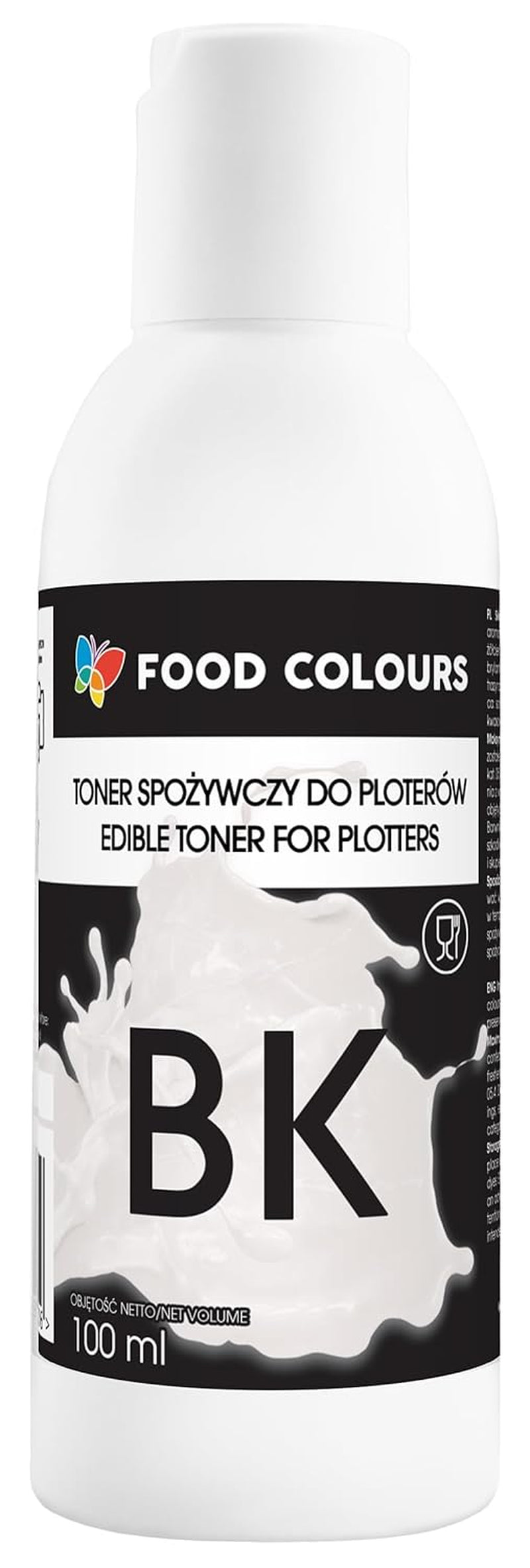 Zestaw barwników spożywczych z tuszami jadalnymi do ploterów 6 x 100 ml | Jasny Cyjan | Cyjan | Jasna Magenta | | Magenta | Żółty | Czarny | Druk jadalny, druk na papierze waflowym, dekoracyjna posypka do ciast