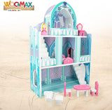 Colorbaby WOOMAX 49314 - Drewniany zamek 37 X 15 X 53,5 cm +3A Domki dla lalek Naty Shop