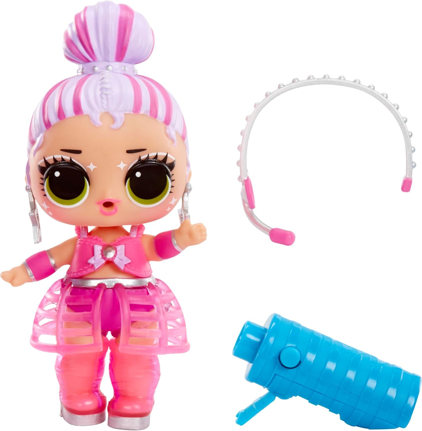 L.O.L. Niespodzianka! Neon Pop Stars Tots - 1 lalka z czarną magią światła-niespodzianką, folia na ślepo, 7 lalek kolekcjonerskich, każda z neonowymi naklejkami i akcesoriami, prezent dla dzieci 4+ Lalki Naty Shop