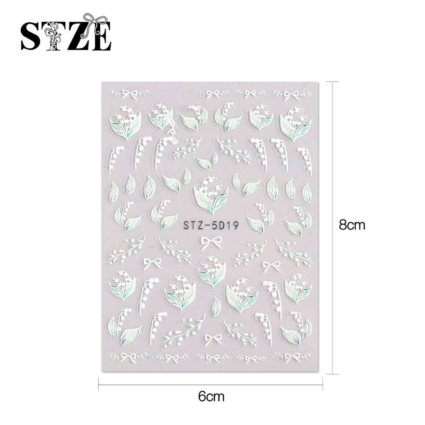 JMEOWIO 3D Nagelsticker Frühling Blume Nail Art Naklejka Selbstklebend Nagelaufkleber 5D Stereoskopisch Buntes Sommer Blumen Dekoration Nageldesign Zubehör 4 Blatt