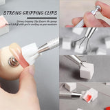 Eiito 100 Stück Weiche Nagelschwämme Für Ombre, Mit 2 Greifstift, Aura-Maniküre-Nailkunst-Werkzeuge (srebro + złoto)
