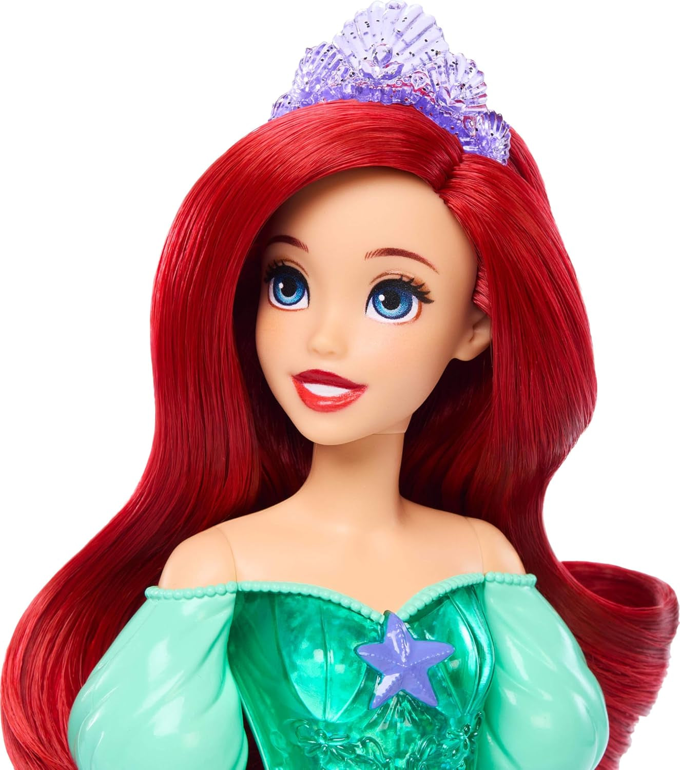 Lalka Mattel Disney Princess Ariel, długie włosy do stylizacji, możliwość pozycjonowania, odpinane buty i opaska na głowę, prezenty Disneya, zabawka dla dzieci w wieku od 3 lat, HLW10