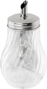 FMprofessional Dozownik cukru FLEURETTE 280ml, pojemnik szklany, pojemnik ułatwiający dozowanie, pojemnik na różne okazje, wysokiej jakości pojemnik (kolor: srebrny), ilość: 1 szt.