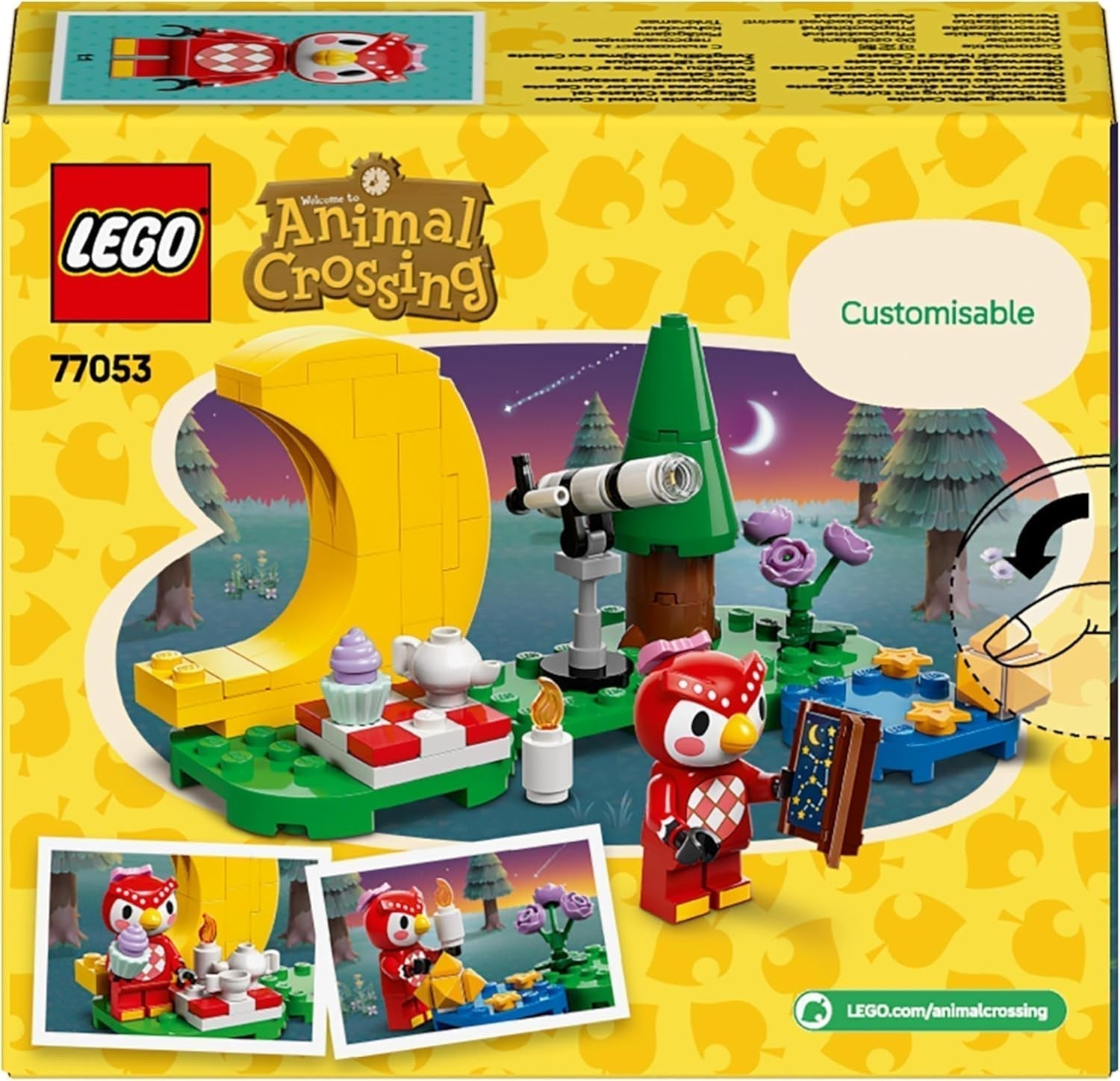 LEGO Animal Crossing Obserwacja gwiazd z Eufemią, zestaw do budowania dla dzieci, pomysłowy zestaw gier wideo z odgrywaniem ról, zabawka dla 6-letnich dziewcząt i chłopców, figurka zwierzątka 77053 Zestawy do budowania Besuche den LEGO-Store