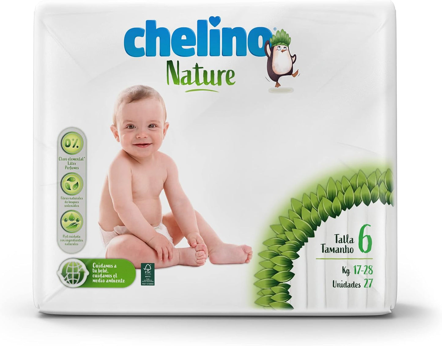 Pieluszka niemowlęca Nature, rozmiar 6 (17-28 kg), 162 pieluchy