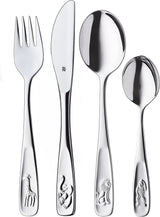Zestaw sztućców ze stali nierdzewnej dla dzieci WMF Animals, 4 sztuki, polerowany Cromargan Kitchen Naty Shop