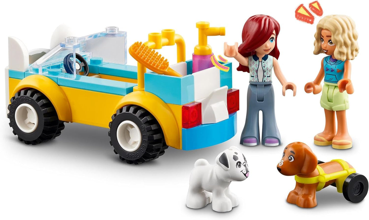 LEGO Friends Mobilny salon pielęgnacji psów, zestaw do zabawy ze zwierzętami, zabawka dla dzieci z 2 figurkami i 2 psami dla dziewcząt i chłopców od 4. roku życia, zestaw do pielęgnacji psów 42635 Zestawy do budowania Beuche den LEGO-Store
