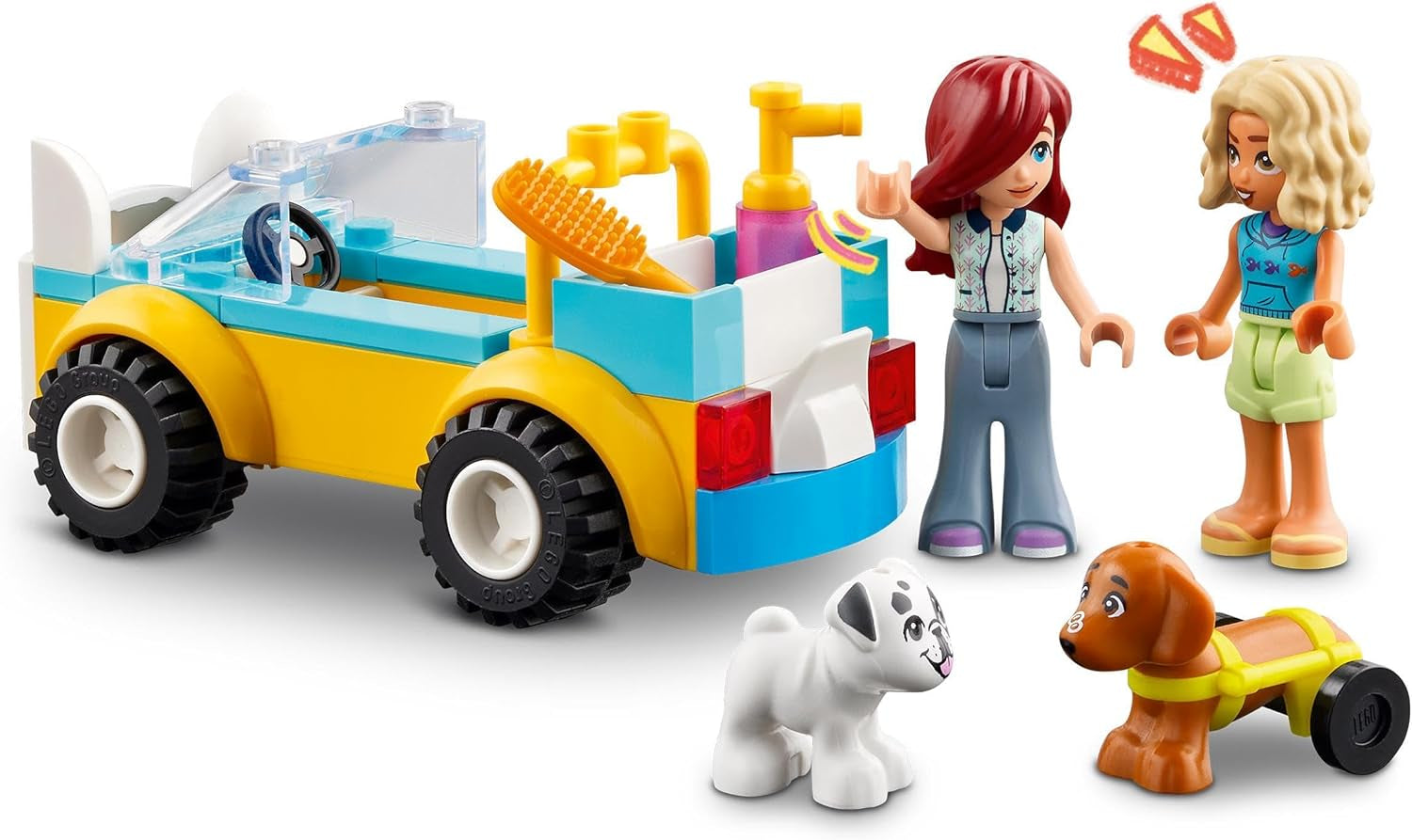 LEGO Friends Mobilny salon pielęgnacji psów, zestaw do zabawy ze zwierzętami, zabawka dla dzieci z 2 figurkami i 2 psami dla dziewcząt i chłopców od 4. roku życia, zestaw do pielęgnacji psów 42635 Zestawy do budowania Beuche den LEGO-Store