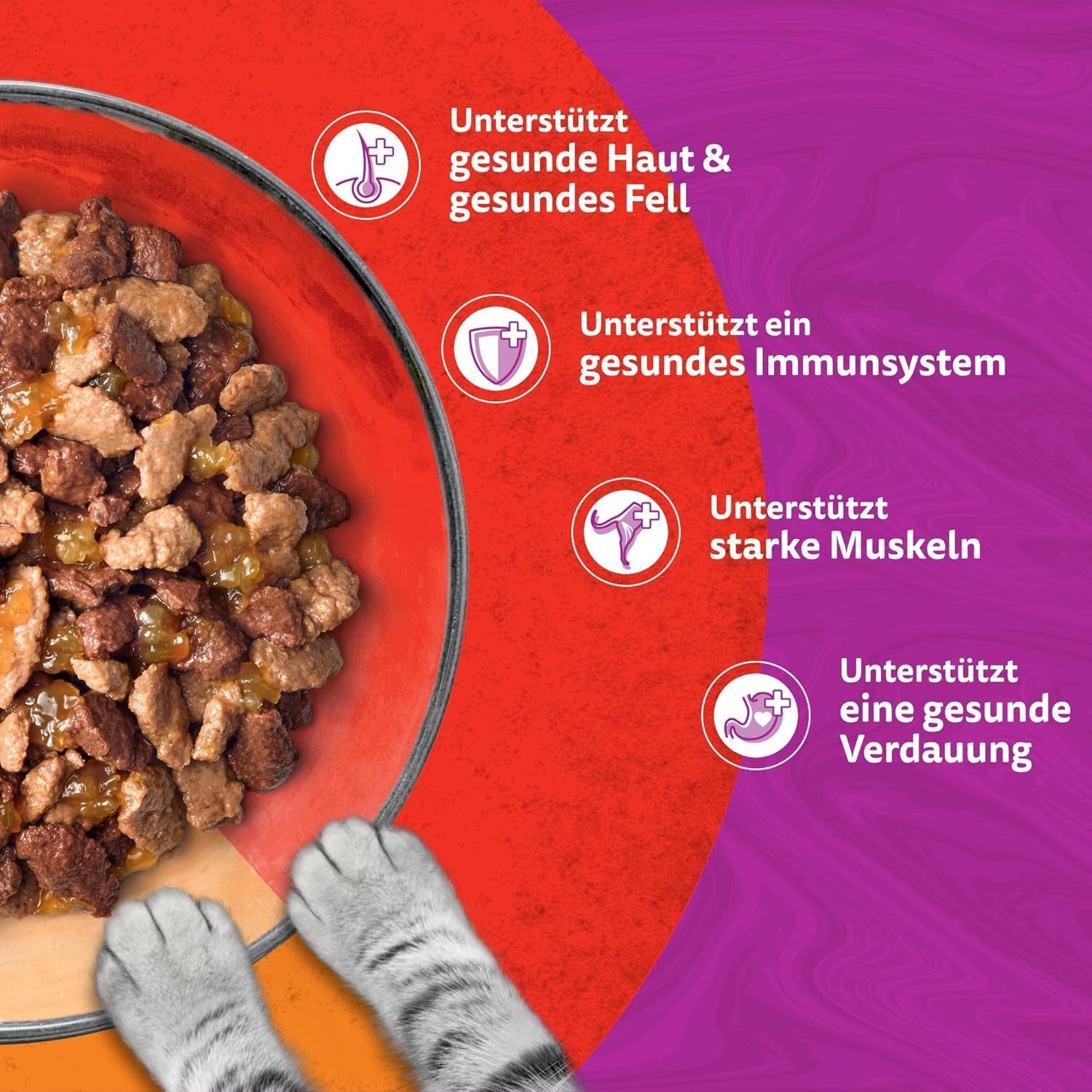 WHISKAS Duo Saszetki na porcje mokrej karmy, opakowanie zbiorcze, klasyczna kombinacja w galarecie, 12 x 85g