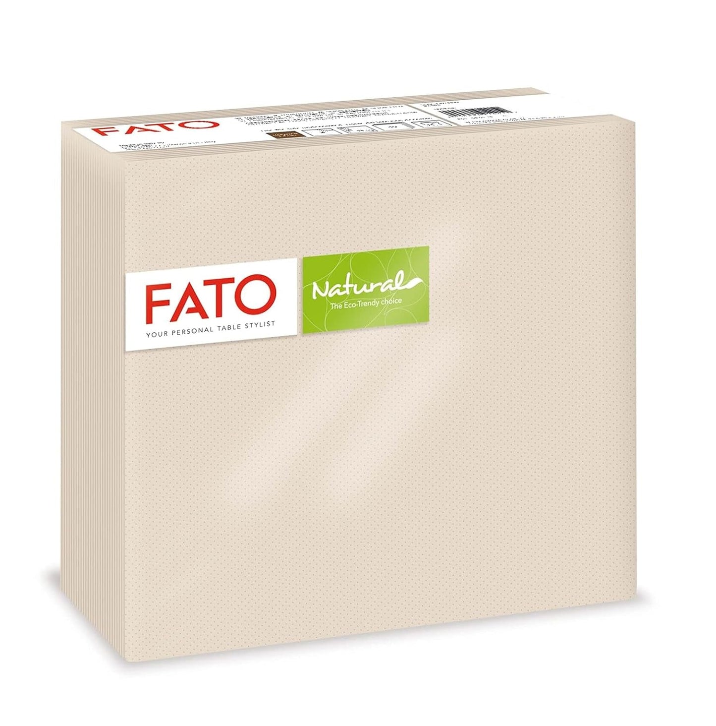 Fato - Naturalne 4-składane jednorazowe serwetki papierowe, przyjazne dla środowiska, 40 szt., rozmiar 38X38, 2 warstwy, 100% papier makulaturowy