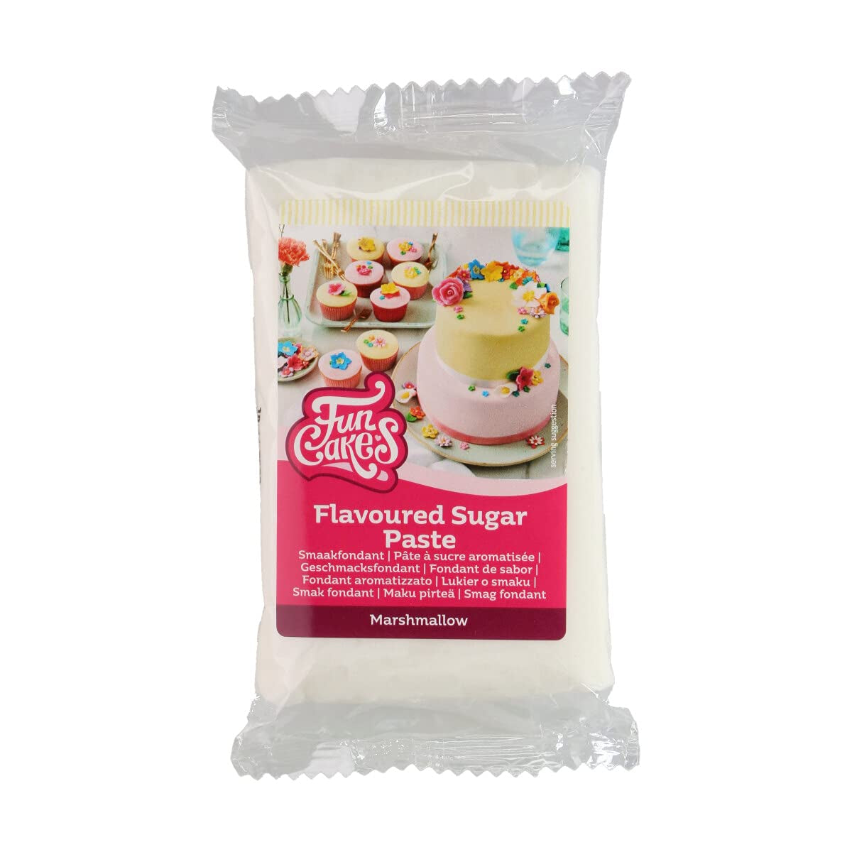 Fondant Funcakes o smaku bezowym: Łatwy w użyciu, gładki, elastyczny, miękki i plastyczny, idealny do dekoracji ciast, koszerny i bezglutenowy. 1 kg