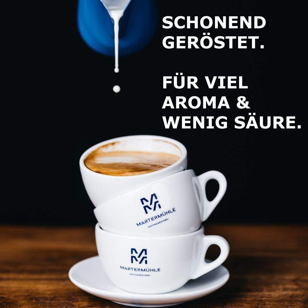 Martermühle Mocny krem ​​do espresso 500g | Arabika/Robusta | Smaki: Ciemne kakao, orzech laskowy | Jasno palone całe ziarna espresso, niska kwasowość
