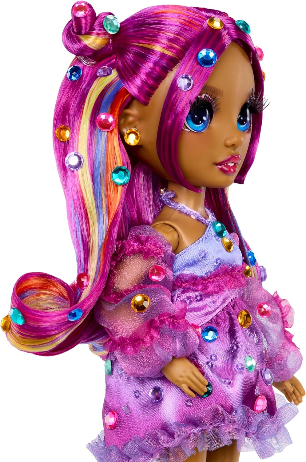 Rainbow High Be Dazzling - Noemie Violette - Liliowa lalka modowa o długości 28 cm z narzędziem do dekorowania, błyszczącymi kamieniami szlachetnymi i akcesoriami do stylizacji