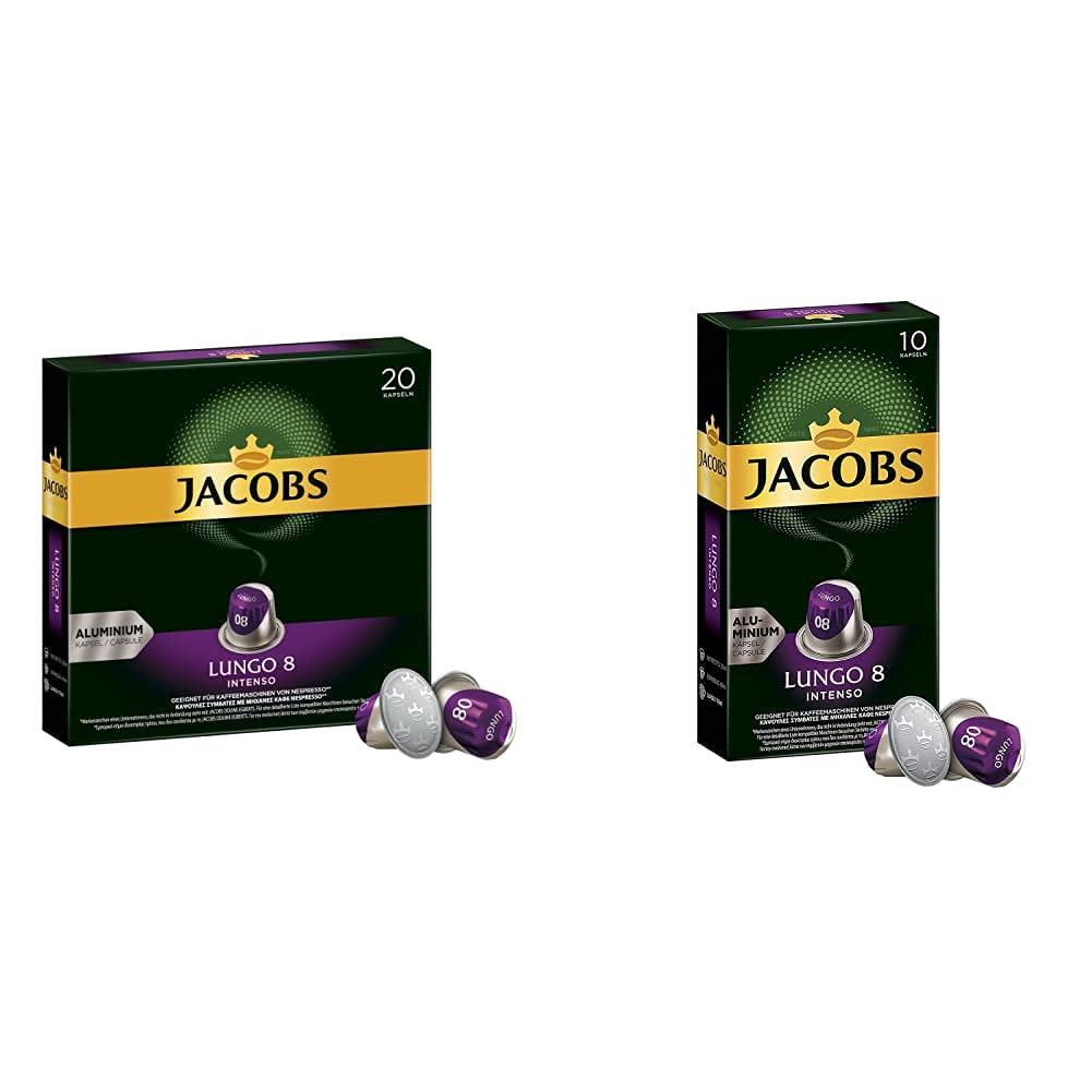 Kaffeekapseln Lungo Intenso, Intensität 8 von 12, 200 Nespresso®* kompatybilny Kapseln, 10 x 20 Getränke i Kapseln Lungo Intenso, Intensität 8, 100 Nespresso®* 10er Pack, 10 x 10 Getränke
