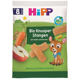 HiPP Bio Knusper Stangen Apple Karotte (7 x 30 g), Babysnack ab 8. Monat, Süße nur aus Früchten und Gemüse, glutenfrei, w najlepszej jakości biologicznej