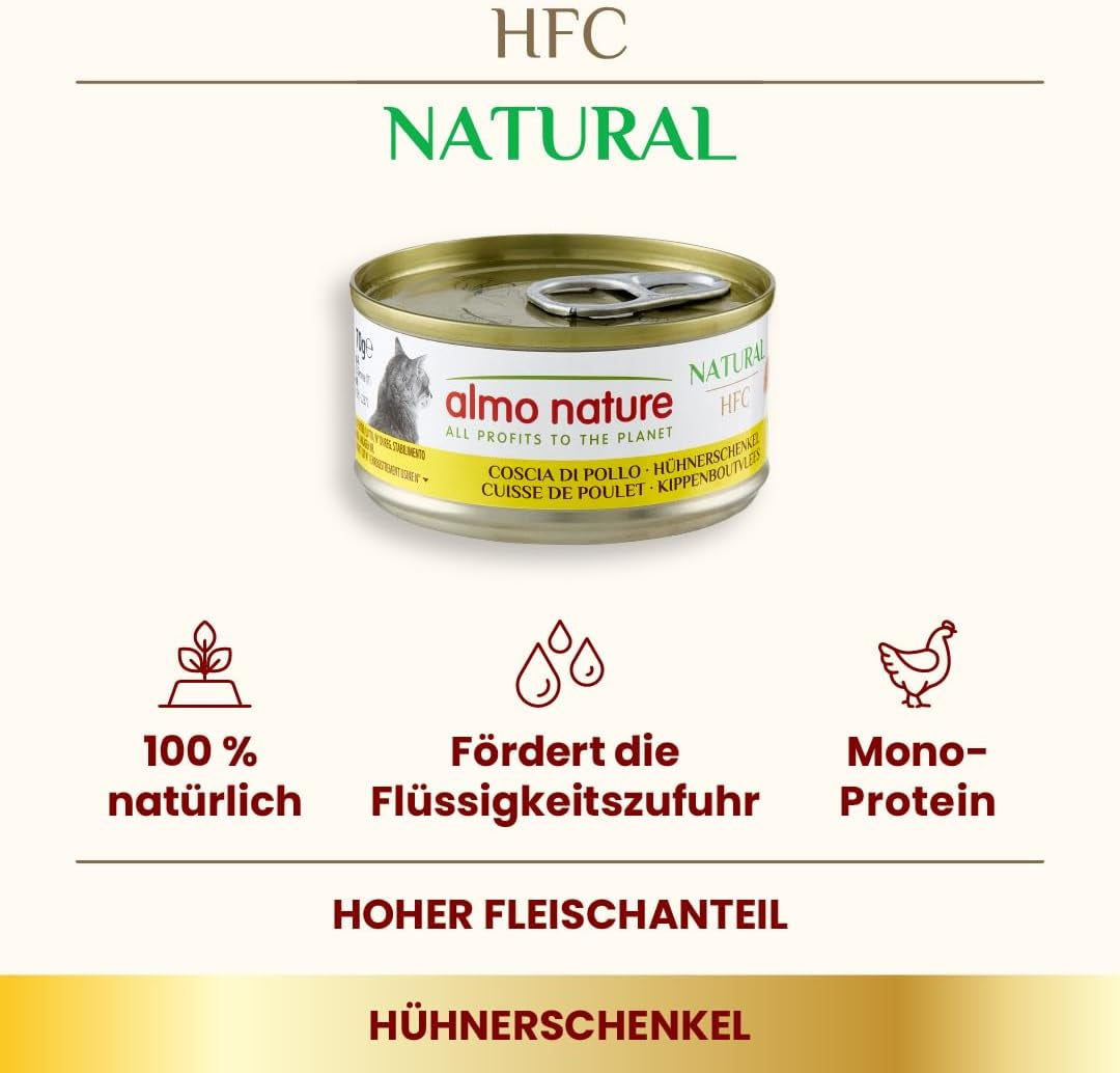 Almo Nature HFC Naturalna mokra karma dla kotów - Różne przepisy z kurczakiem - 6 x 70g