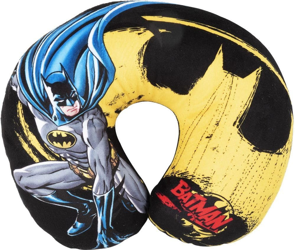 DC Comics Miękka poduszka podróżna Batman na szyję Bezpieczeństwo dziecka Komfort Superbohater Człowiek nietoperz, Cuscino Da Viaggio Auto, jasnoniebieski, jeden rozmiar Poduszki podróżne Naty Shop Domyślny tytuł