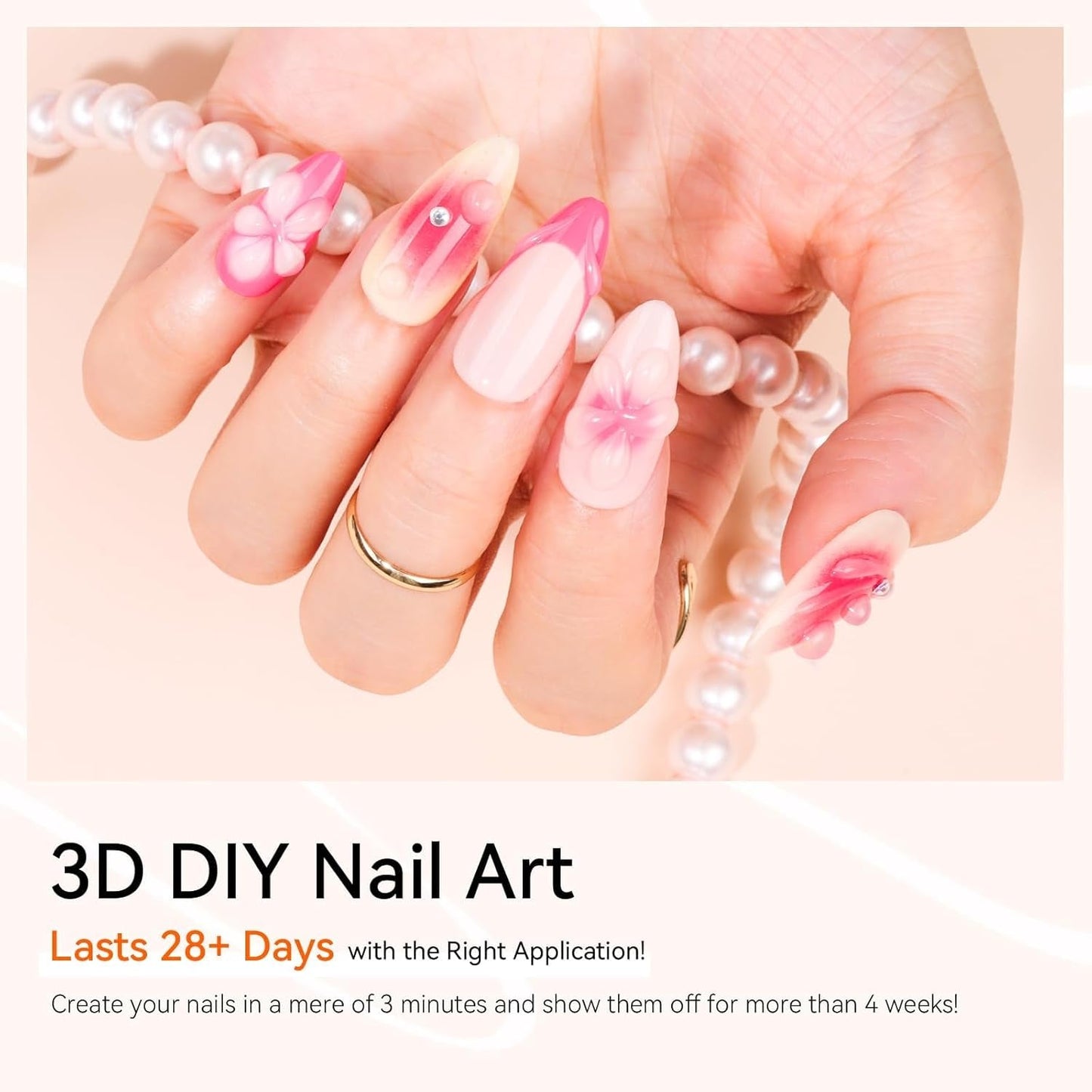 Makartt 3D Nail Art Gel - Żel do klejenia kryształków górskich 15G do breloczków do paznokci, Wielofunkcyjny żel do rzeźbienia paznokci do samodzielnego projektowania paznokci, Rzeźba paznokci Modelowanie paznokci w domu (przezroczysty)