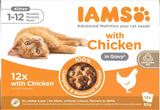 IAMS Delights Kitten Nassfutter - Opakowanie zbiorcze Katzenfutter mit Hunn w sosie, wysokiej jakości Futter für Junior Kätzchen von 1-12 Monate, 12 x 85 g