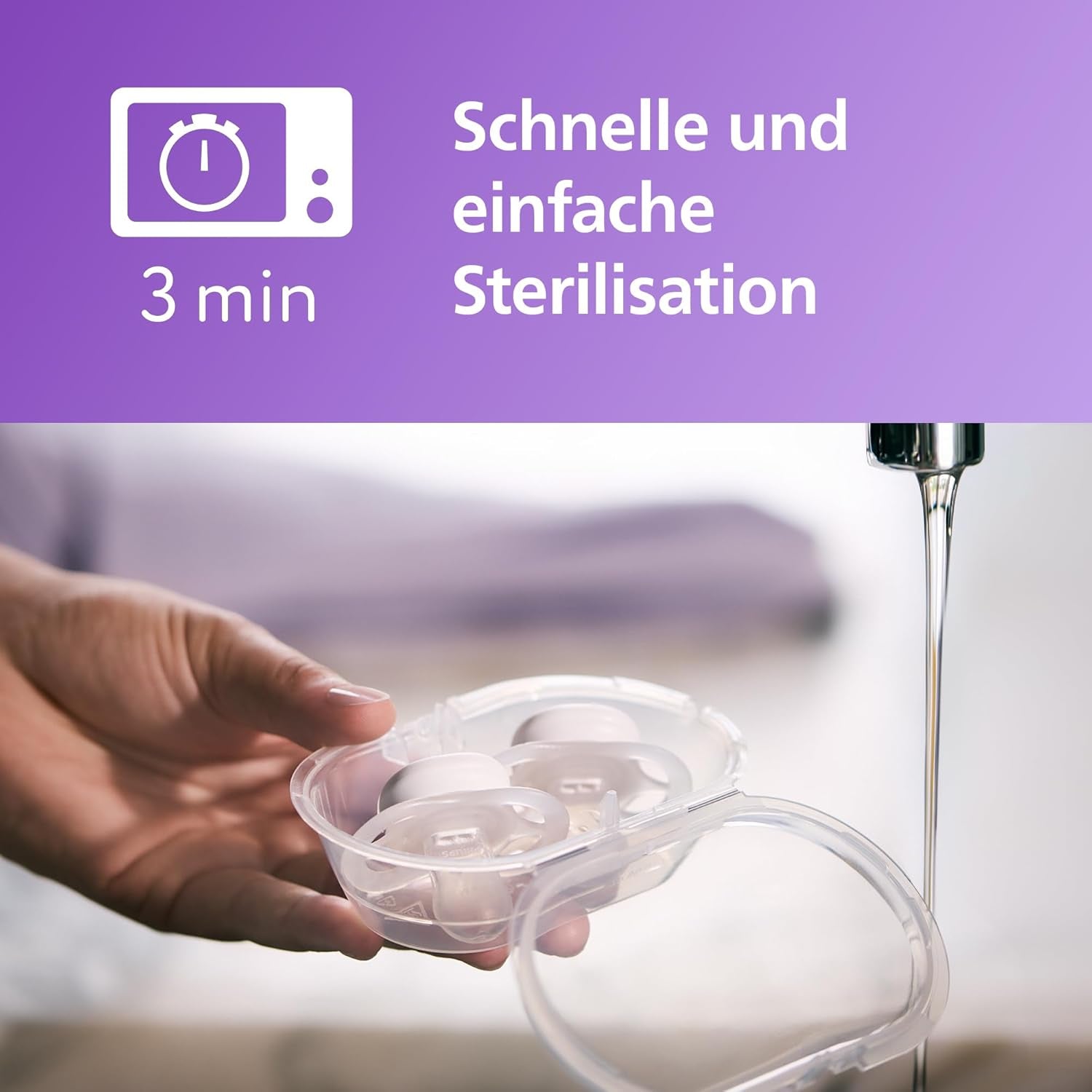Philips AVENT Ultra Start smoczek na noc, smoczek ortodontyczny dla noworodków, świecący w ciemności, bez BPA, z pojemnikiem do sterylizacji, podwójne opakowanie, księżyc, gwiazda, SCF075/07