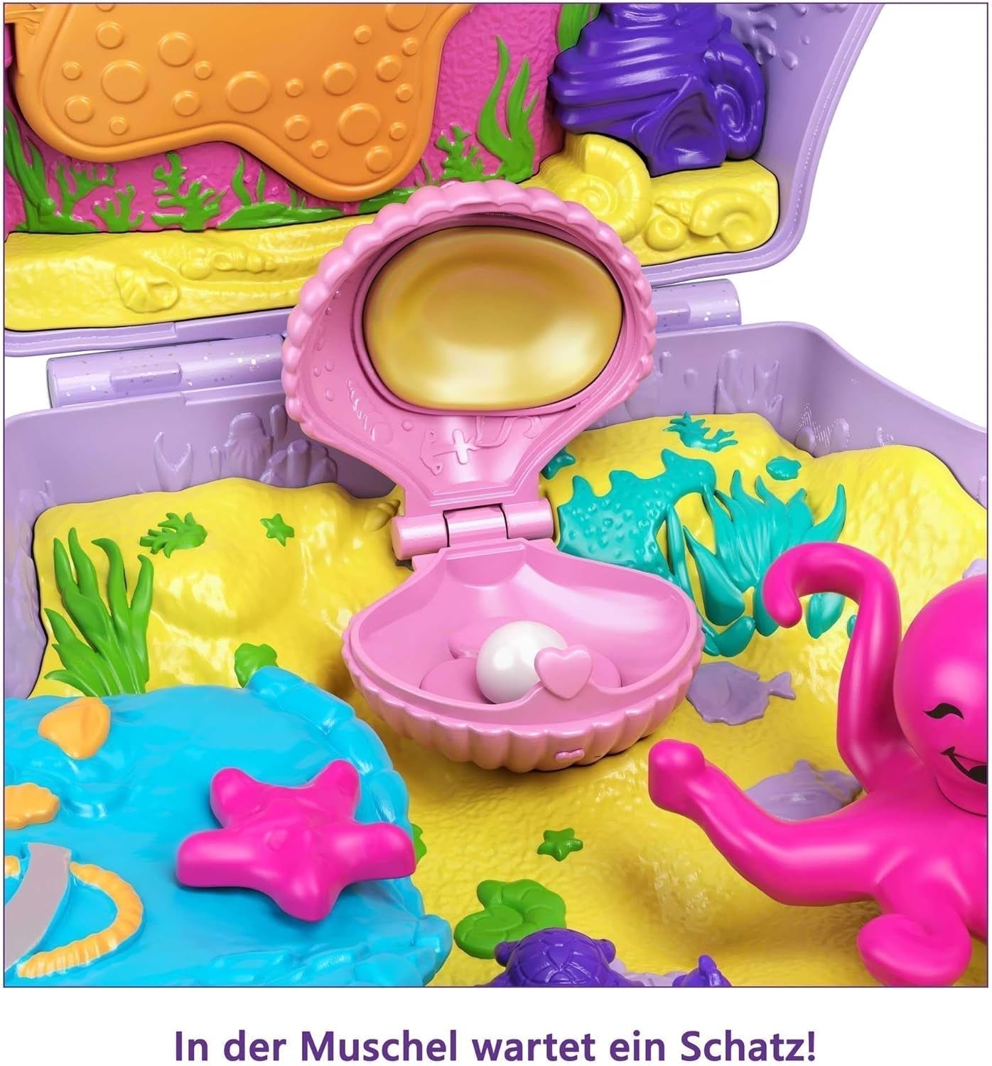 Polly Pocket Trumna Zawijana torba na muszelki Pod wodą 2 lalki 1 Łódź podwodna Polly Pocket Zabawka syrenka 4-letnia zabawka GNH11 Naty Shop Dolls