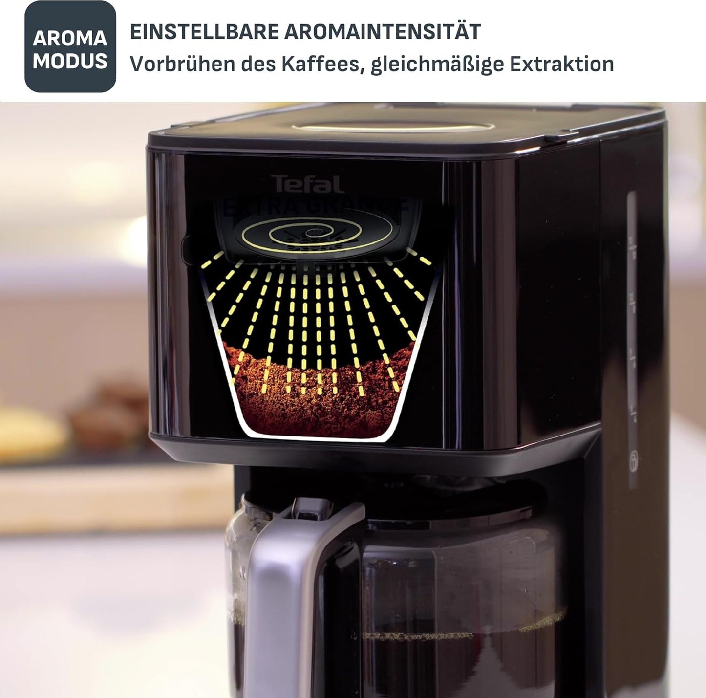 Ekspres do kawy Tefal Smart'n Light z timerem, ekspres do kawy z programowalnym filtrem 1,25 l, funkcja aromatu zapewniająca intensywny aromat, funkcja utrzymywania ciepła, zabezpieczenie przed kapaniem i łatwe czyszczenie, czarny