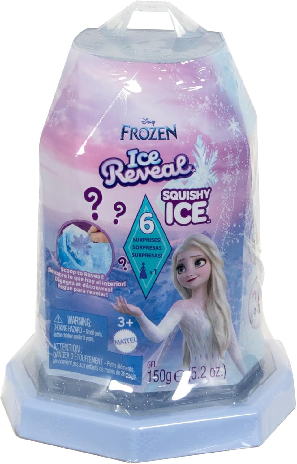 Mała lalka Mattel Disney Frozen Ice Reveal z puszystym lodowym żelem i 6 niespodziankami, zawiera figurkę przyjaciela i akcesoria (lalki mogą się różnić) HRN77