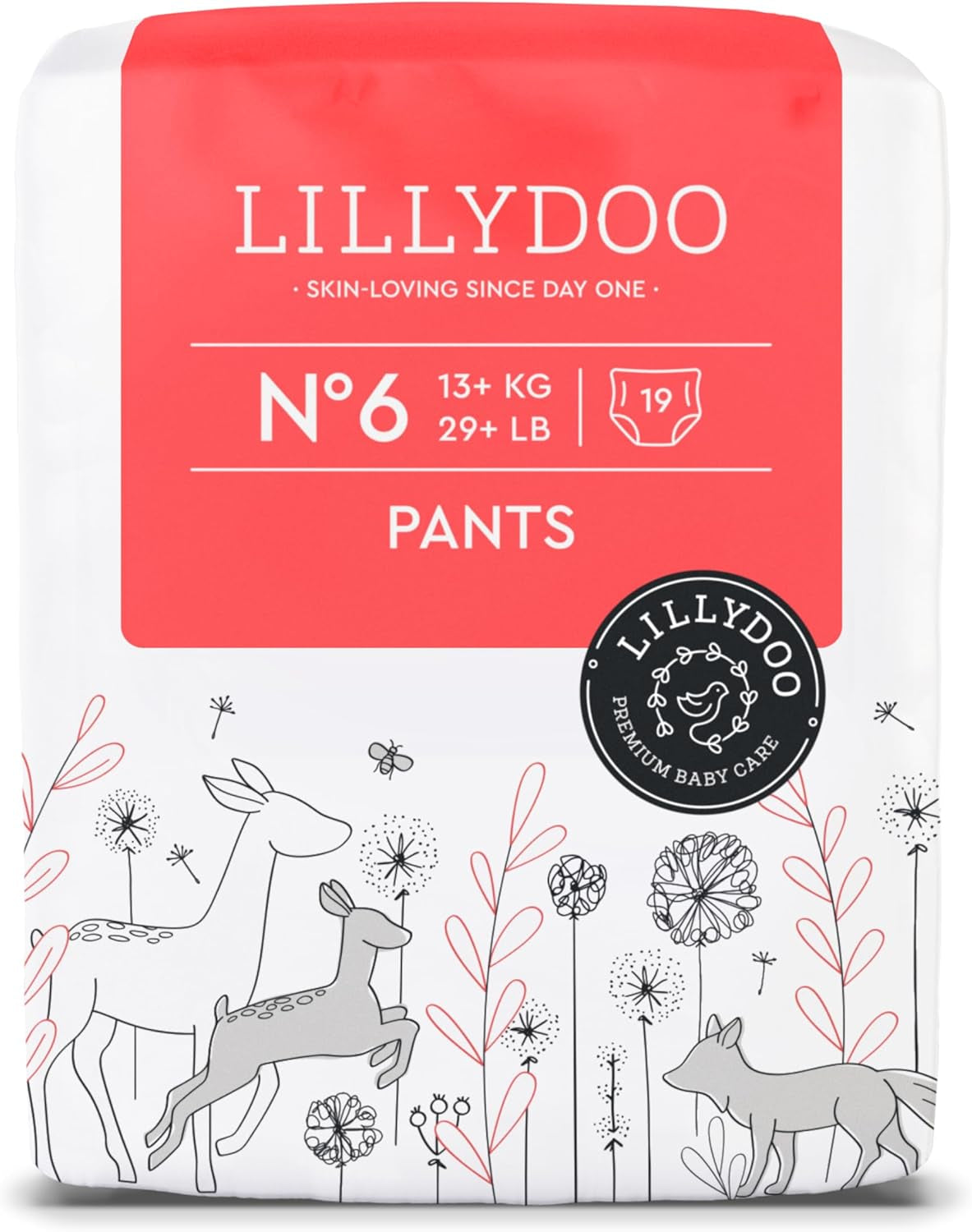Spodnie LILLYDOO przyjazne dla skóry, rozmiar 5 (12-17 kg), opakowanie miesięczne (105 sztuk)