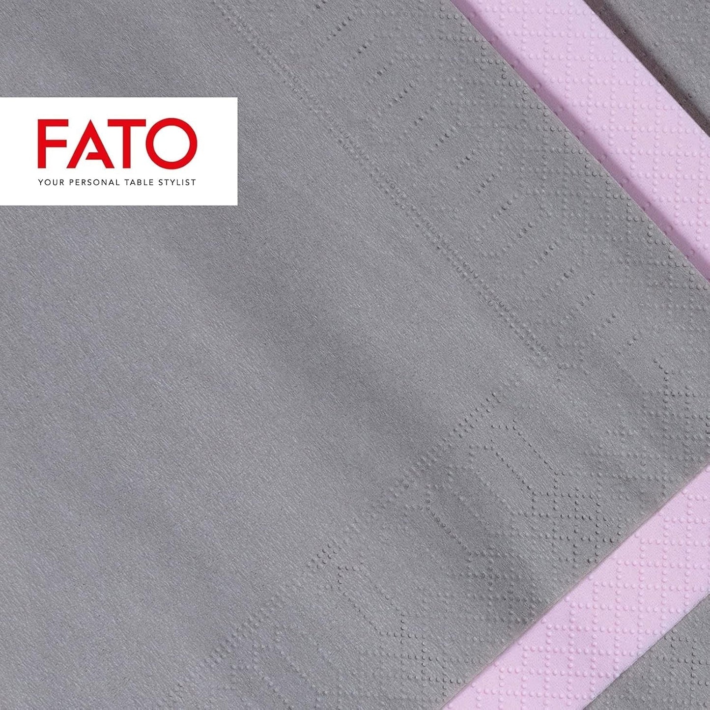 - Jednorazowe serwetki papierowe, Idealne do przystawek i koktajli, Opakowanie 100 serwetek, Rozmiar 24X24, Złożone 4 razy, 2 warstwy, Kolor szary, Papier celulozowy 100%, Certyfikat Fsc