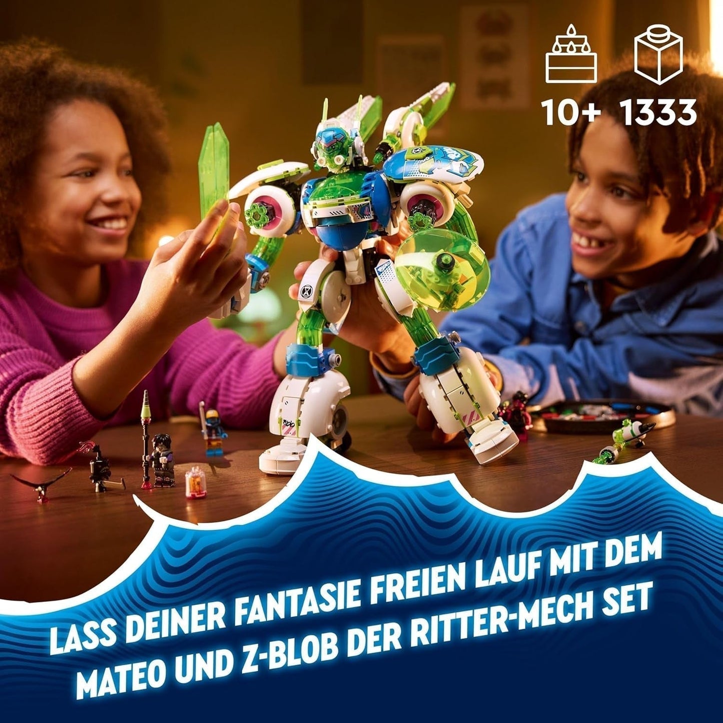LEGO Dreamzzz 3 w 1 Mateo i Z-Blob Rycerz Mech Klocki do zabawy dla 10-latków Zestaw prezentowy dla dzieci Fantasy Robot na 3 sposoby Zabawka przygodowa 71485 Zestawy do budowania Kup sklep LEGO