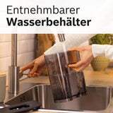 Bosch MyMoment TKA2M113 Ekspres do espresso z filtrem, szklana karafka 1,25 l, 10–15 filiżanek, funkcja utrzymywania ciepła przez 40 minut, system zapobiegający kapaniu, obrotowy uchwyt filtra, odłączany zbiornik na wodę, 1200 W, czarny matowy
