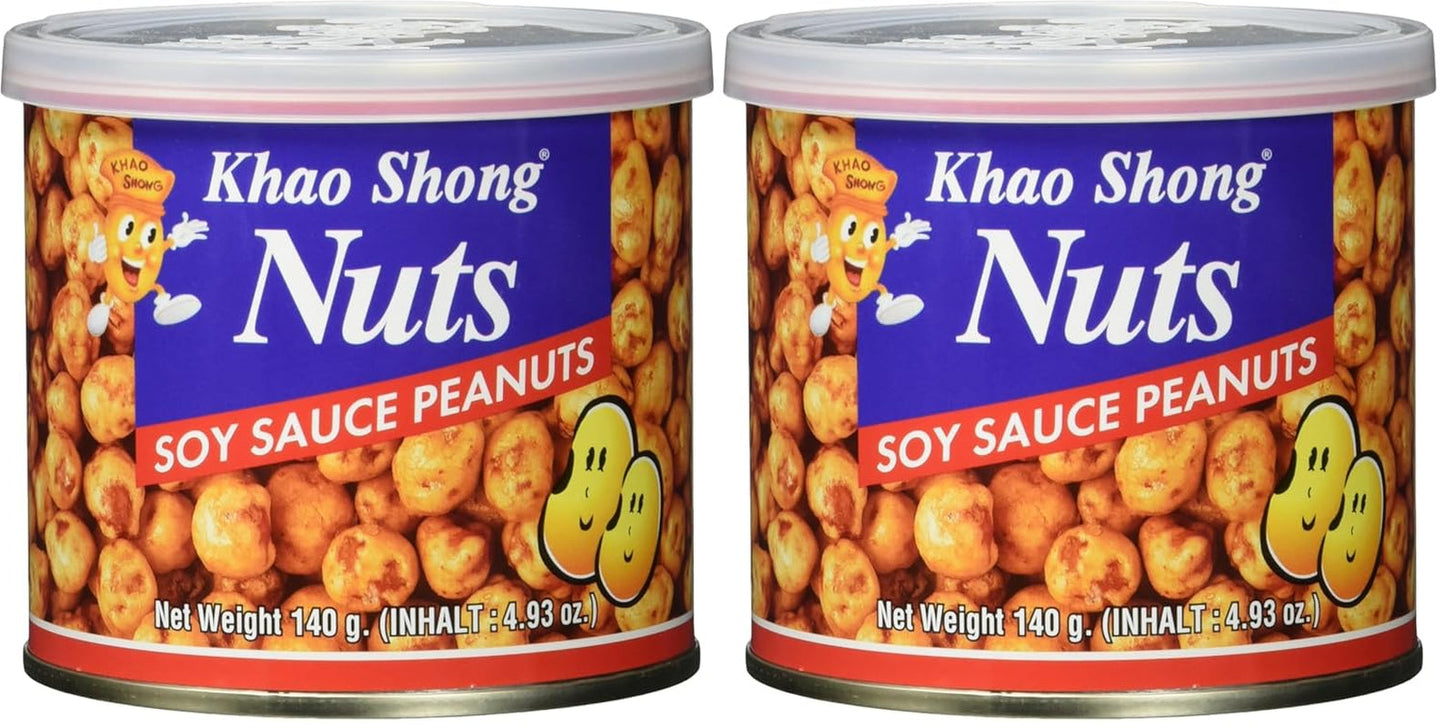 Khao Shong Smażony zielony groszek z wasabi, chrupiący groszek w pikantnej panierce, niskotłuszczowa alternatywa dla orzechów, średnio ostry, puszka 1 140 g | 140 g (1 opakowanie)
