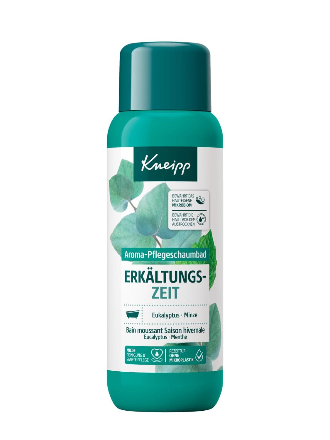 Kneipp Aroma Foam Bath Cold Season, dodatek do kąpieli z naturalnymi olejkami eterycznymi z eukaliptusa i mięty, 400 ml Prysznic i kąpiel Naty Shop Single